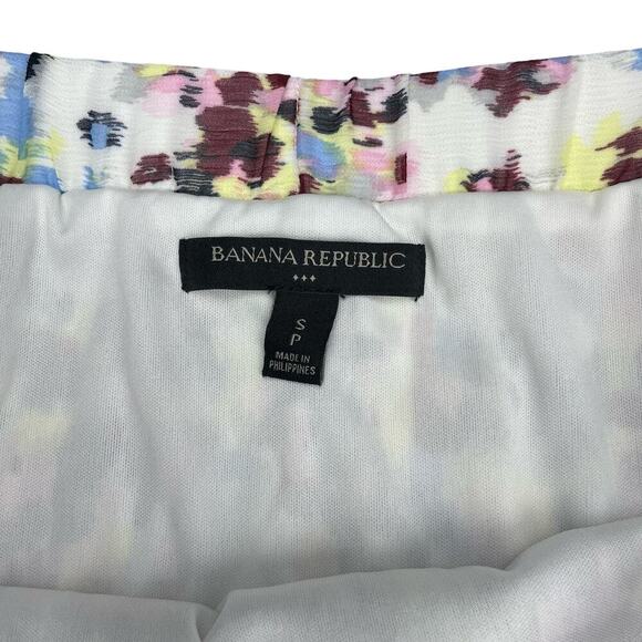 BANANA REPUBLIC Floral Pleated Midi Pull On Skirt Sz Small - Picture 4 of 5